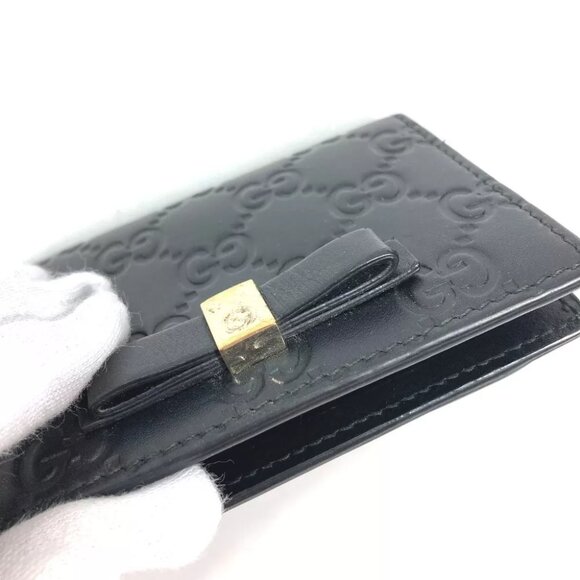 GUCCI 451192 Guccissima GG Ribbon Business Card Holder Folded Card Case - Picture 7 of 10